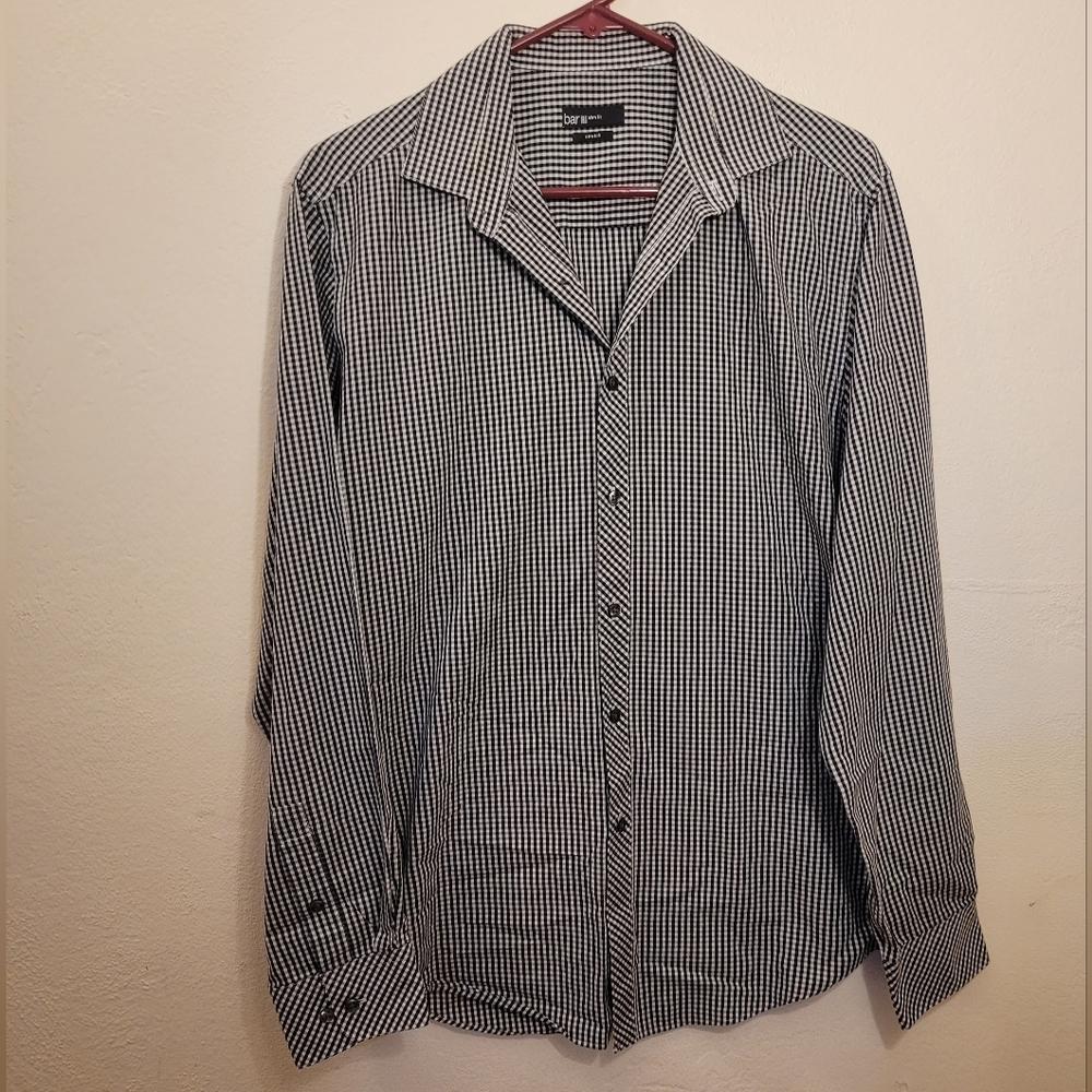 Bar III Black and White Casual Button Down Shirt